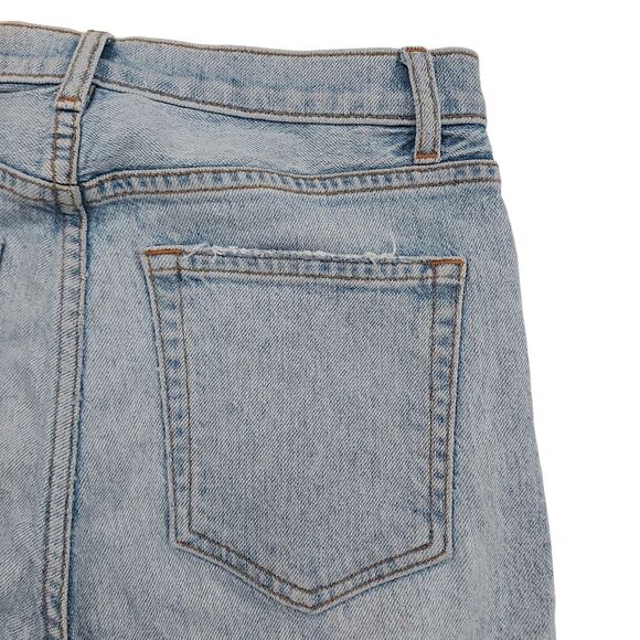 Reformation Liza High Rise Straight Jean Womens 26 Blue Crete Destroyed Wash - Picture 8 of 12